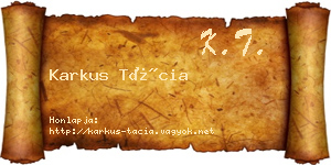 Karkus Tácia névjegykártya
